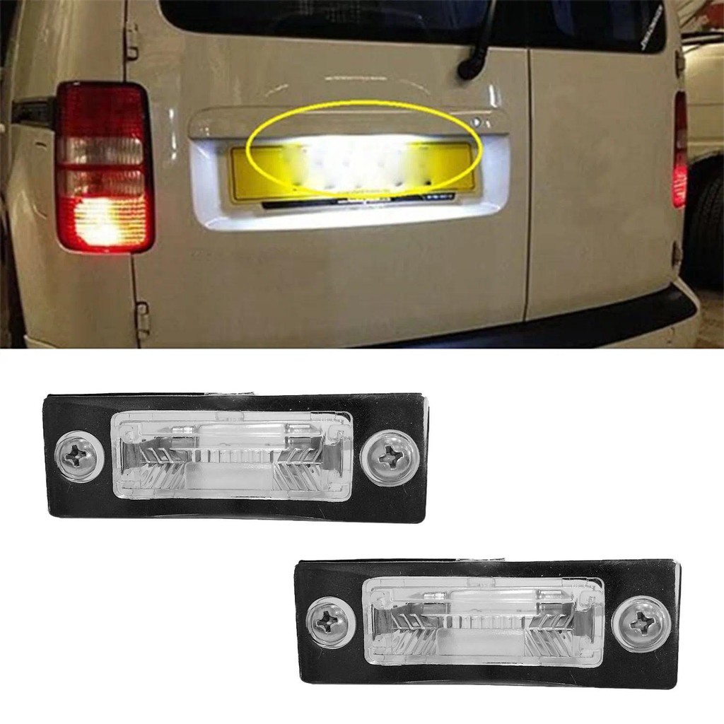 2PCS LED จํานวนป้ายทะเบียนโคมไฟซ้ายขวาสําหรับ VW Passat B5.5 B6 แคดดี้ MK3 Golf Transporter T5 T6 To