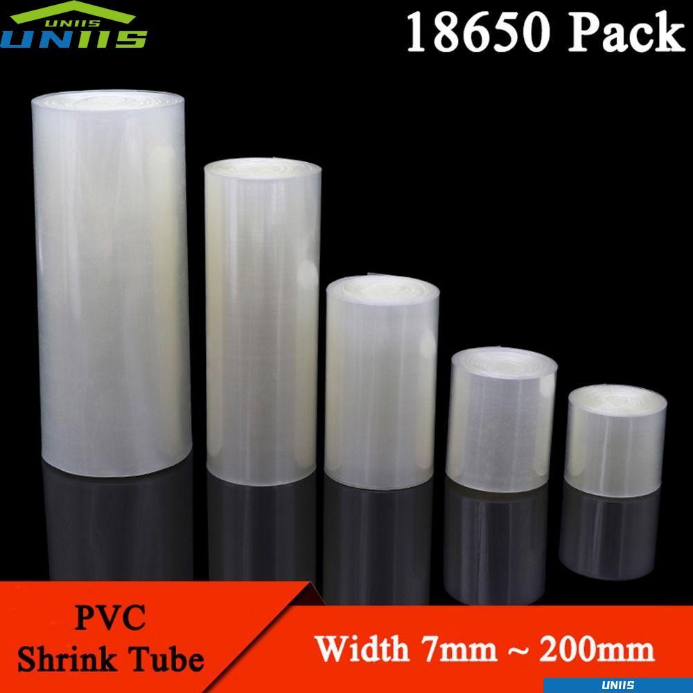 UNIIS 1 เมตร PVC ท่อหดความร้อน, ปลอกฉนวน 30 มม.-200 มม.แบตเตอรี่ฉนวนฟิล์มห่อ, 18650 Lipo แบตเตอรี่ลิเธียมหดสายแขน 18650 แบตเตอรี่ Lipo