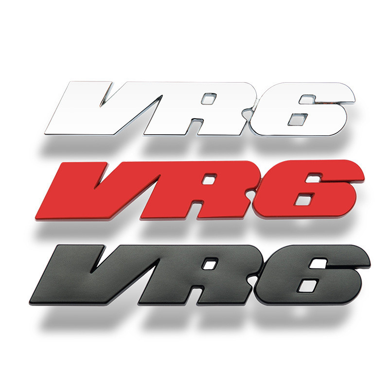 3d โลหะตัวอักษรรถ VR6 โลโก้สัญลักษณ์ป้าย Decals สําหรับ A3 Q3 Q5 A5 Q7 MK2 MK4 MK3 VR6 สติกเกอร์อุปก