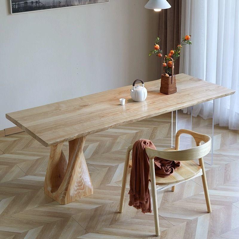 Solid wood tea table, large wooden tea table, solid wood dining table, tea brewing floating desk