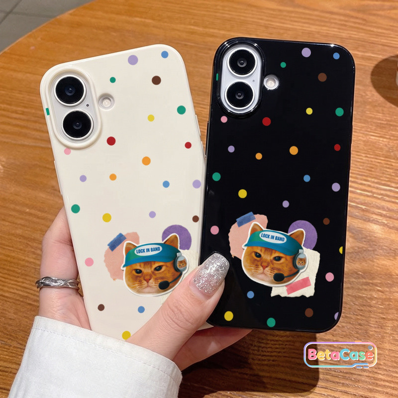 พร้อมส่ง เคส iPhone ลายแมวน่ารัก ลายจุด เคสเจลลี่นิ่ม กันกระแทก iPhone 17 16 15 14 13 12 11 7 8 Plus Pro Max XS XR