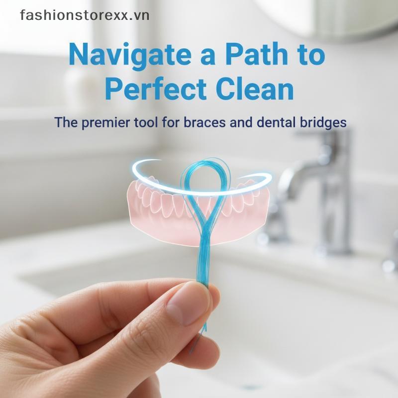 Dopinkmay Floss Threader 50 ชิ้นคู่มือลวด Ultra Thin เครื่องมือทําความสะอาดช่องปากสําหรับฟันแน่น Gap
