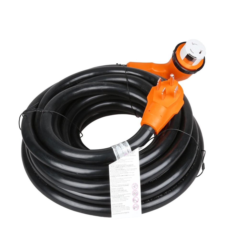 FTMT BLRVPL50-50G 50ft 50Amp สายไฟไฟฟ้า RV Extension Easy Unplug Design พร้อม Twist Lock 6/3 + 8/1 G