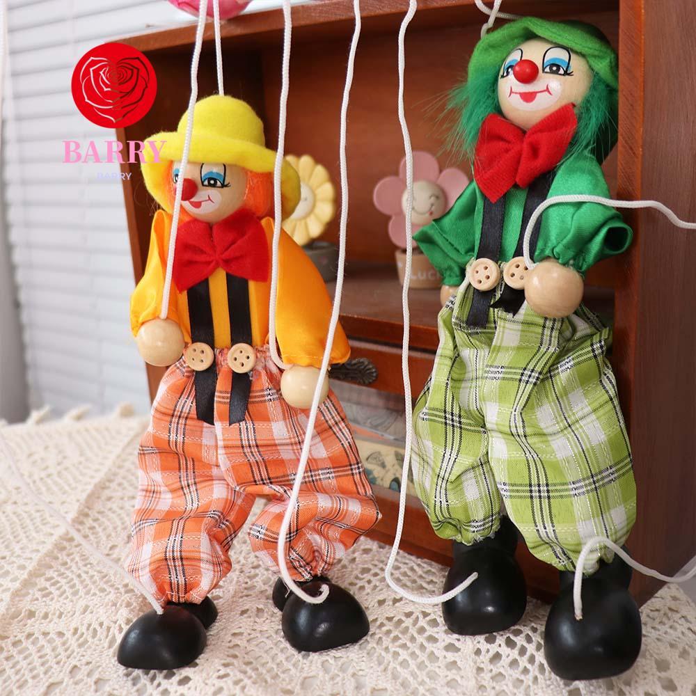 BARRY Puppet Clown กิจกรรมร่วมไม้ทําด้วยมือสําหรับปีใหม่ Vintage Funny Puppet