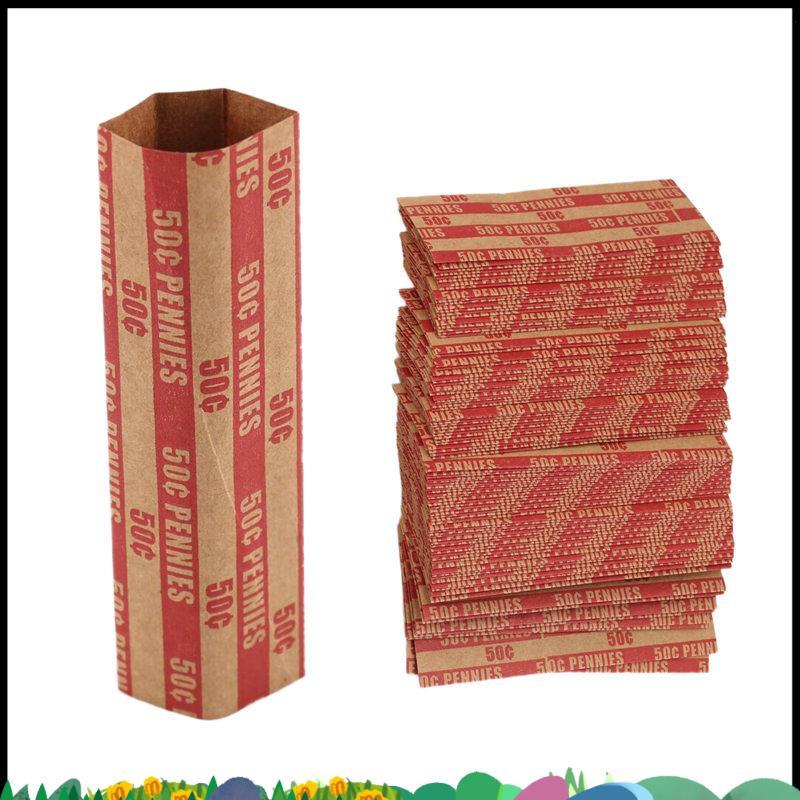 Super 100 ชิ้น Penny Coin Wrappers Penny Sleeves Flat As Shown Paper Penny Rolls Wrappers