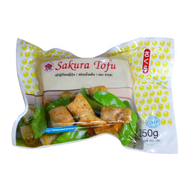ซากุระเต้าหู้ก้อนถุงแข็ง 250กรัม Sakuru Hard Tofu 250g. [หมายเลขบาร์โค้ด 8850208450136]