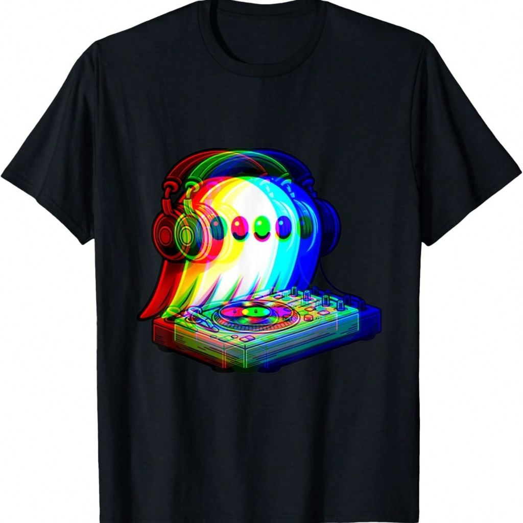 House Music Ghost Dj ภาพลวงตา Edm ฮาโลวีน Rave Dj เสื้อยืด