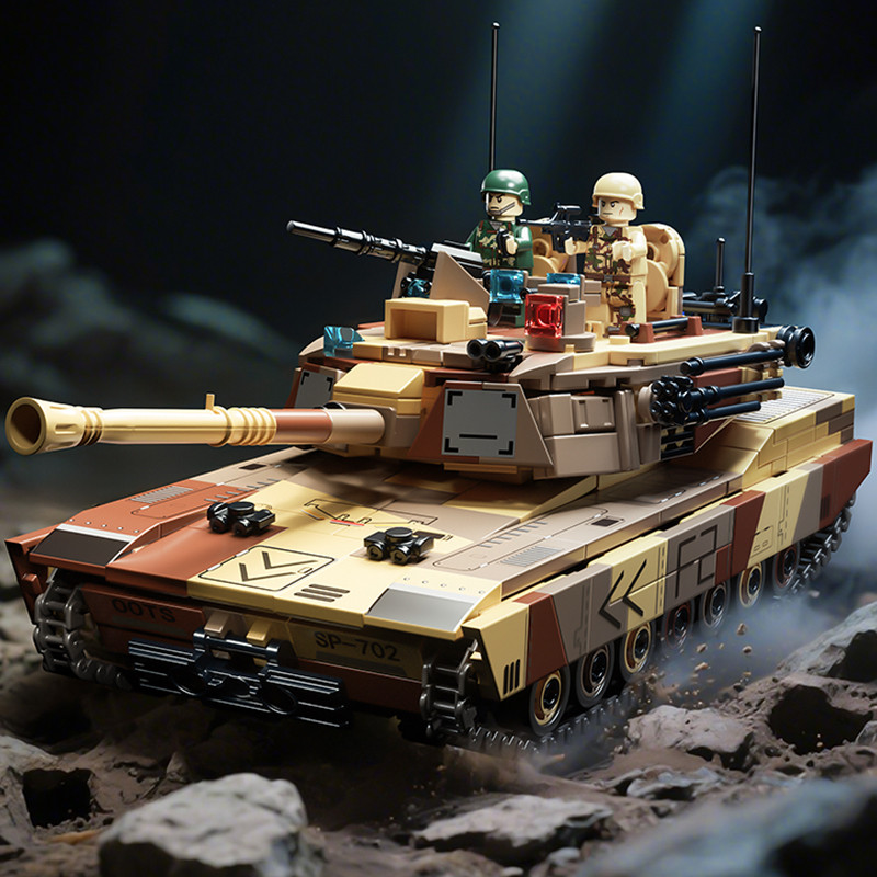 Panlos M1A2 Abrams Tank Building Blocks 1:8 Scale การศึกษาชุดของเล่นสําหรับเด็กของขวัญเด็ก