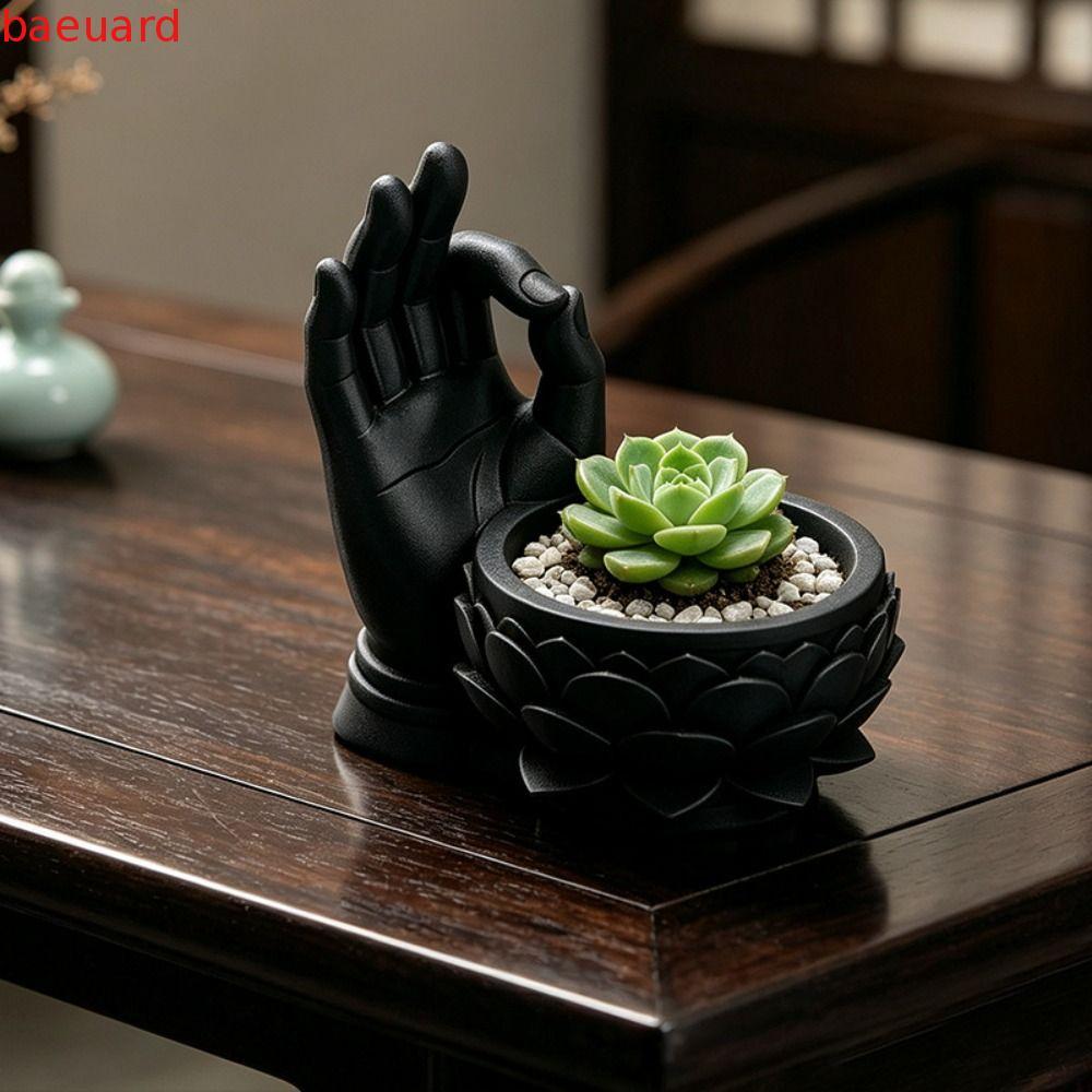 BAEUARD โลตัสรูปดอกไม้หม้อ, 3D พิมพ์ Creative Succulent Planter, กระถางปลูก Ok Hand Handmade น้ําหนั