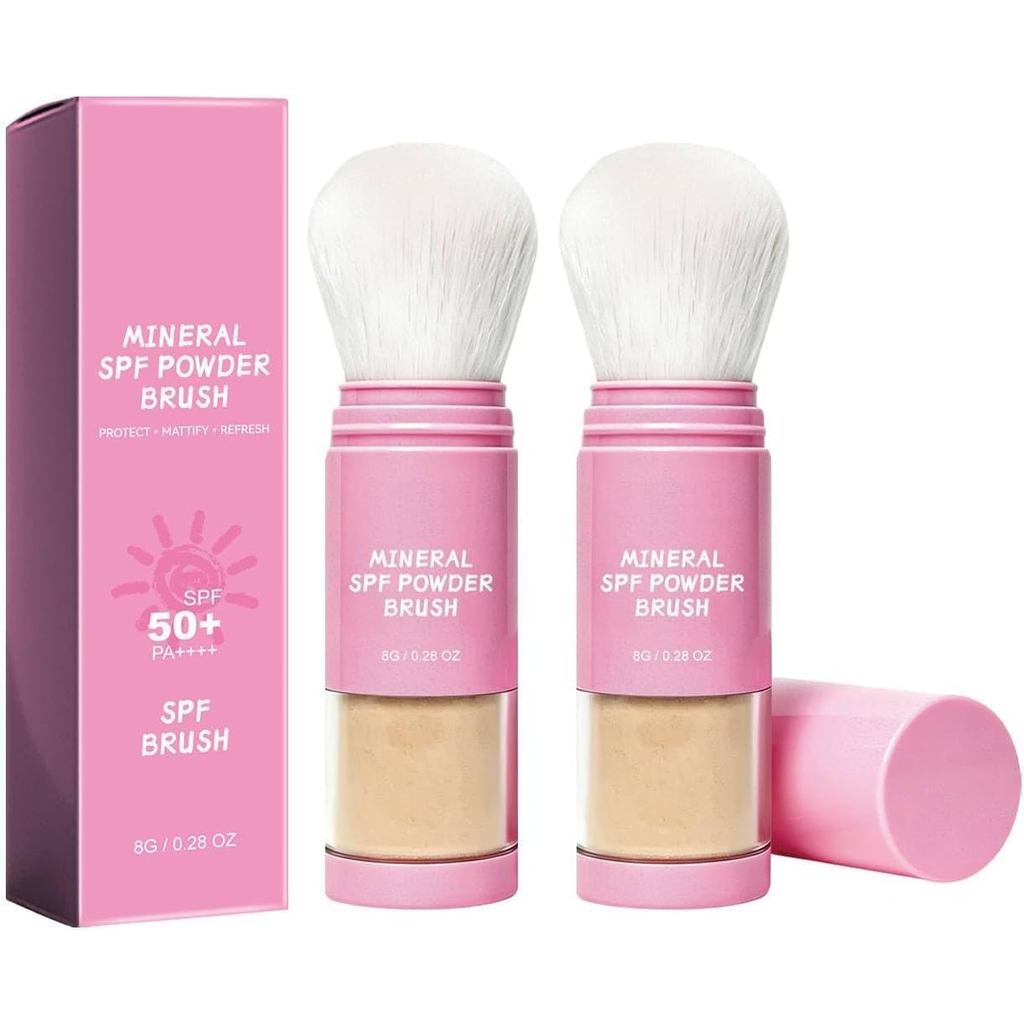 SPF50 Brush Type Mineral Powder Sunscreen, SPF50 Mineral Powder Sunscreen, Oil Control Powder, Long-