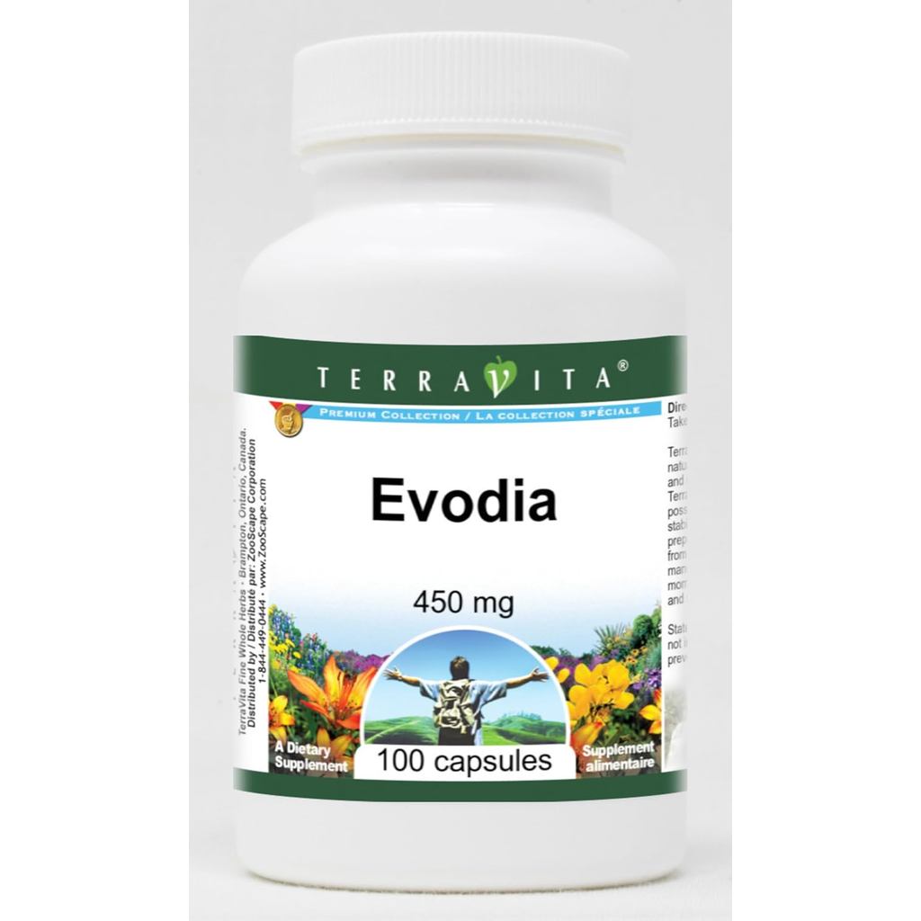 Evodia - 450 mAh(100 แคปซูล,ZIN:520062)(บรรจุอาจวารี)