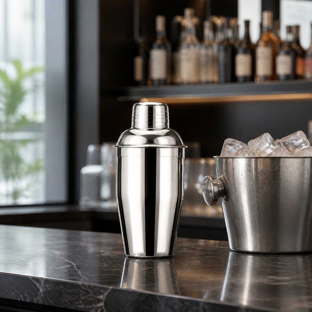 Barware Easy-Grip Mixed Drink Shaker Drink Mixer Silver สําหรับ Bartenders, Home Entertainment Areas