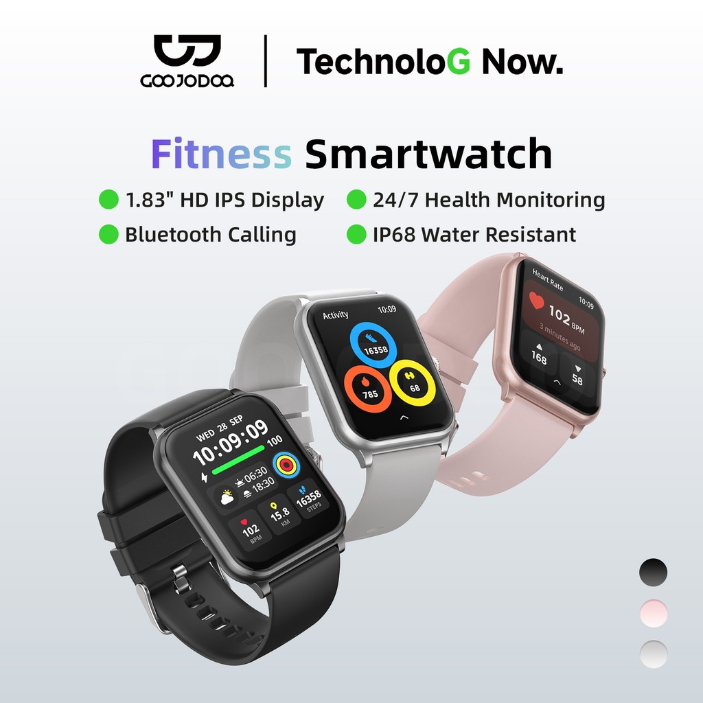 GOOJODOQ 1.83 นิ้ว IPS Smartwatch โทรผ่านบลูทูธ IP68 กันน้ํา 120 + โหมดกีฬาการติดตามสุขภาพ