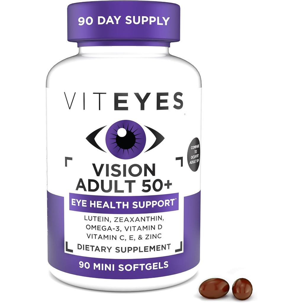 Viteyes Vision สําหรับอายุ 50 Plus เพื่อสุขภาพดวงตา, Vision Support, Aging Eyes, Lutein, Zeaxanthin,