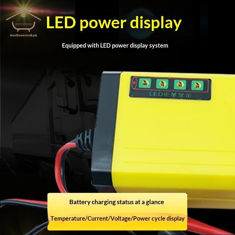 Sun Smart Portable Car Battery Charger 12V 2A 220V Pulse Repair Function Trile Charger สําหรับรถยนต์