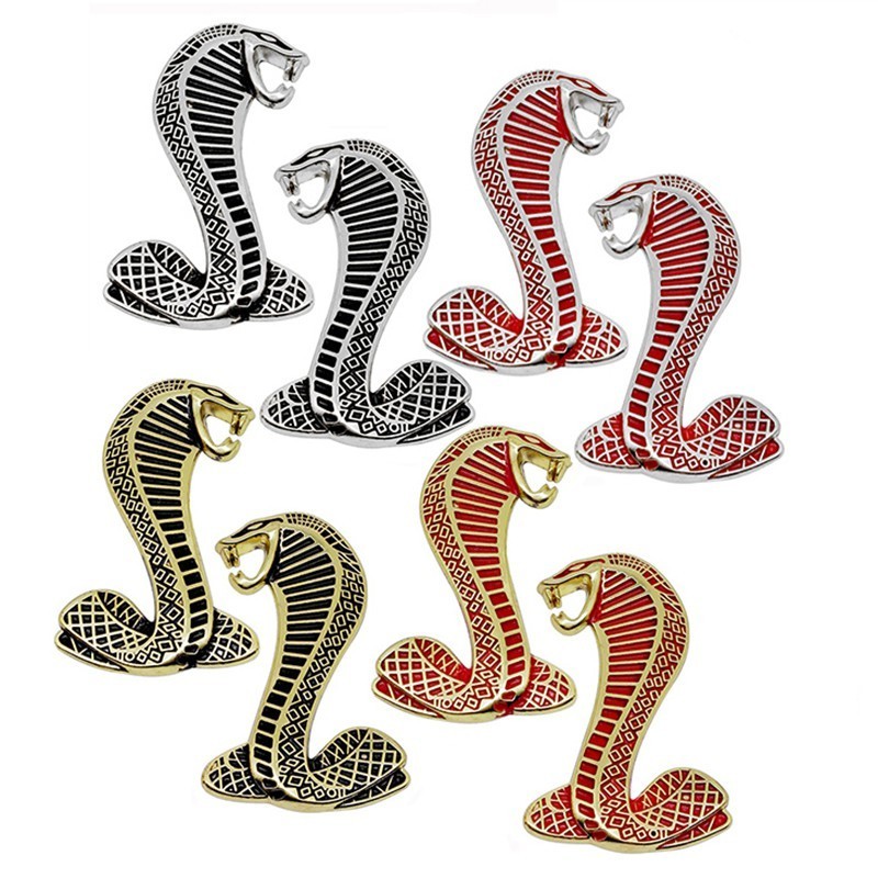 ดัดแปลงงู Shelby โลหะรถสติกเกอร์สําหรับ Ford Fiesta Mustang F150 Auto ด้านหน้า Grille Emblem ด้านหลั