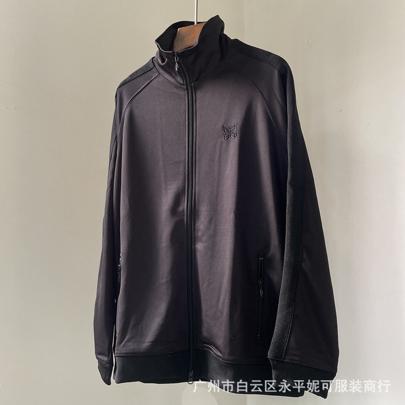 KPGN NEEDLES TRACK Black Soul กระพริบขอบกางเกงผีเสื้อหลวมกีฬาผ้าเสื้อสูทกางเกงตรงผู้ชาย
