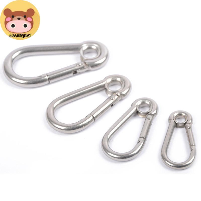 Moonlights1 M4 M5 M6 M7 M8 สแตนเลส Carabiner Carbine Snap Hook ตาไก่ฤดูใบไม้ผลิ Bule Key แหวน EN