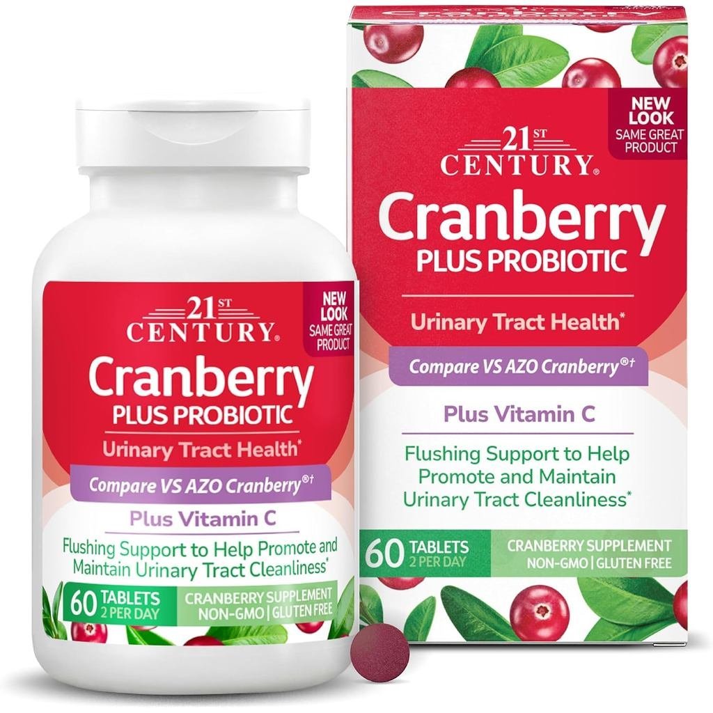 21st Century Cranberry Plus เม็ดโปรไบโอติก, รองรับปัสสาวะ, 60ct