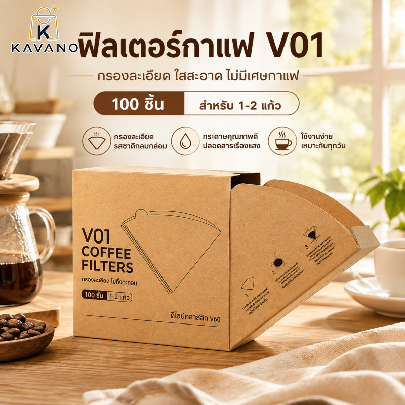COD ที่กรองกาแฟดริปแบบพกพา 100PCS กระดาษกรองกาแฟ รูกรองละเอียด ช่วยรักษากลิ่นและรสชาติของกาแฟ ดีไซน์กะทัดรัด