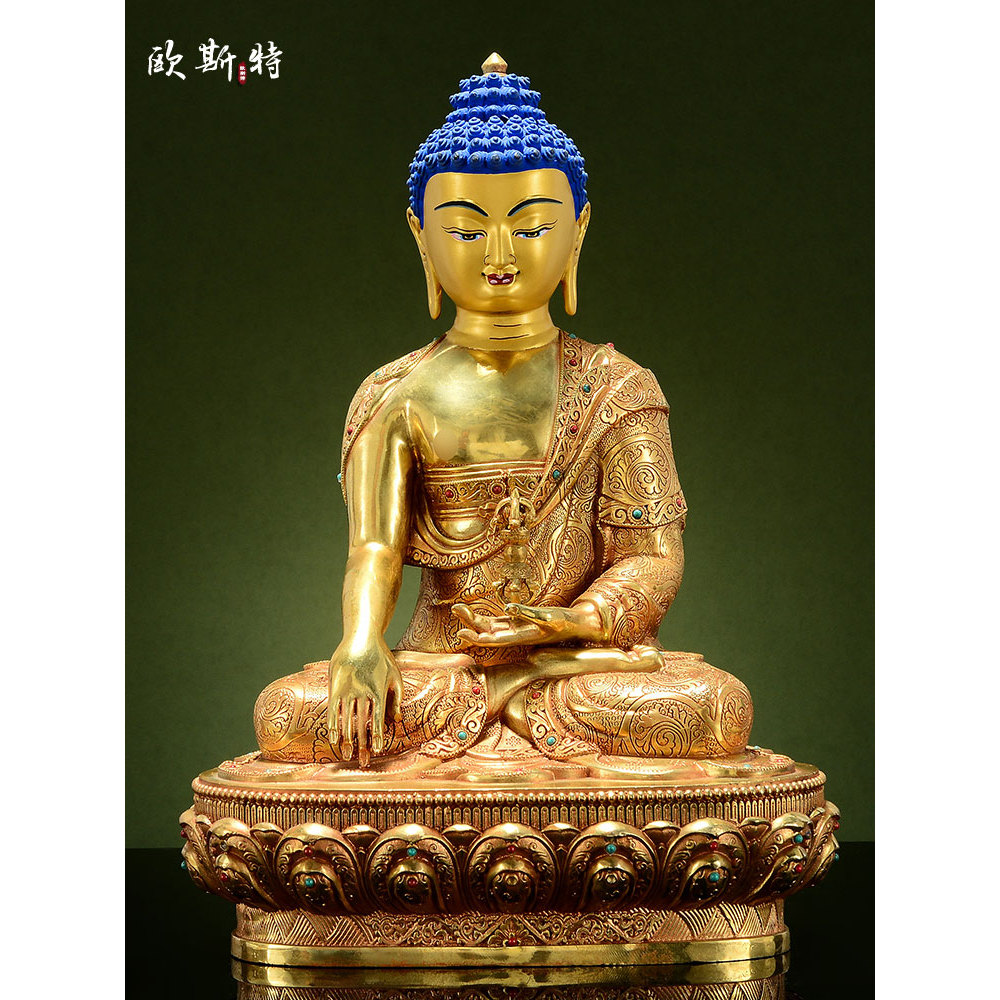 Oster Handmade < Fudo Buddha > ในครัวเรือนในร่ม Full Gilt < Fudo Tathagata > เครื่องประดับรูปปั้นสีบ