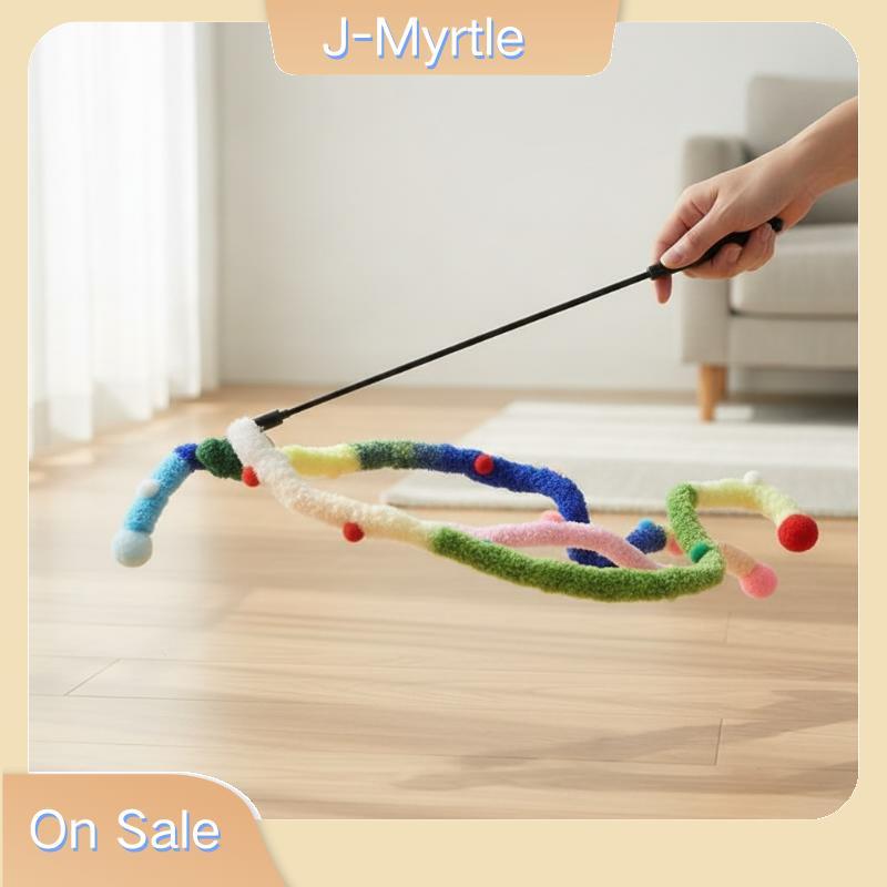 J-Myrtle Caterpillar Feather ของเล่นแมว 1/2 ชิ้น Interactive Teaser Wand ทนทานสําหรับแมวสัตว์เลี้ยงก