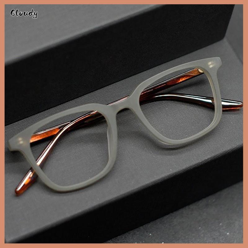 [Cloudy] แฟชั่น Vintage Frosted Square Optical แว่นตาอินเทรนด์ Unisex แว่นตาสําหรับผู้หญิงผู้ชายวรรณ