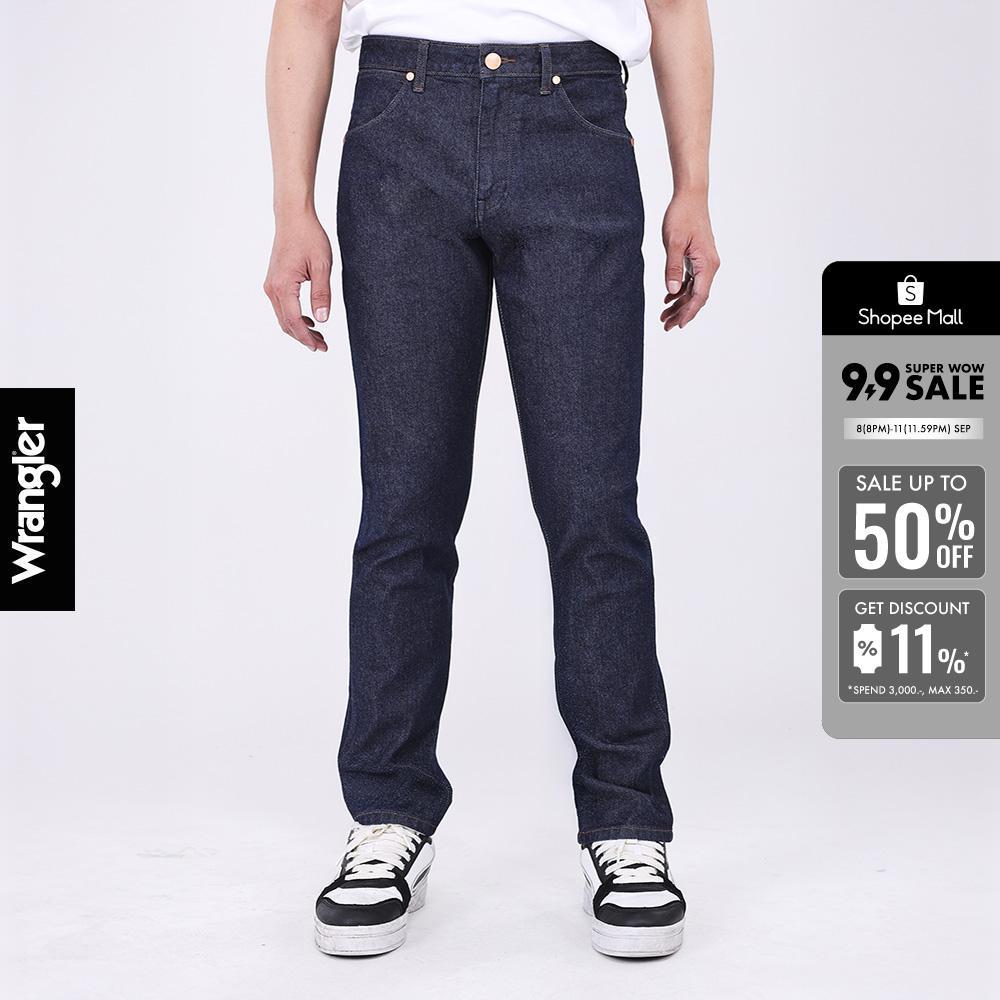 WRANGLER กางเกงยีนส์ผู้ชาย เอวต่ำ ทรงเข้ารูป Larston รุ่น WR S326MLARF20 สียีนส์เข้ม