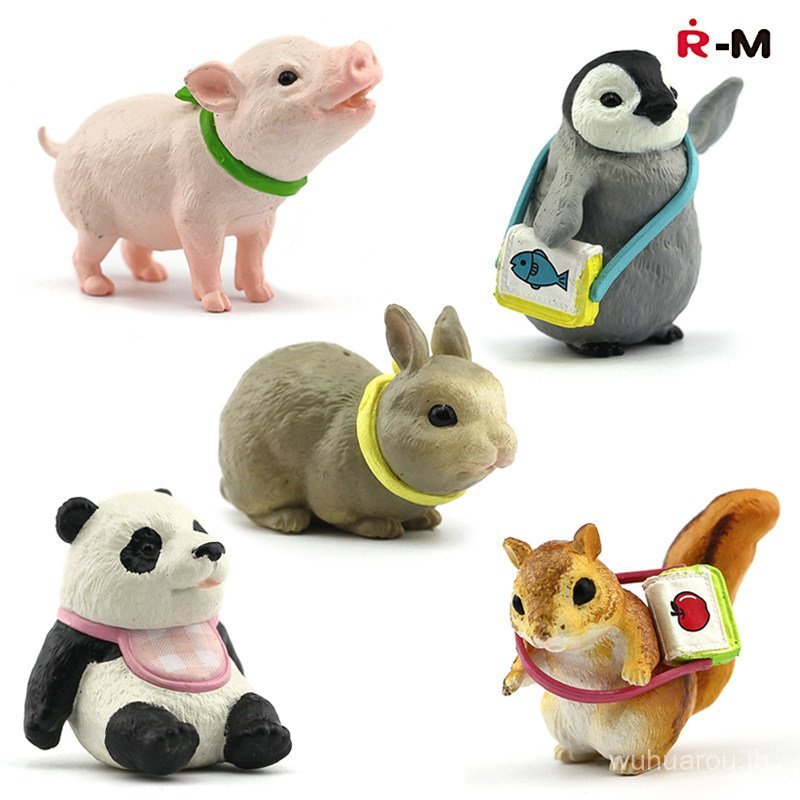 R RM ของขวัญจําลองสัตว์ของเล่นน่ารักสัตว์ Piglet Bunny Squirrel กระเป๋าเป้สะพายหลัง Penguin