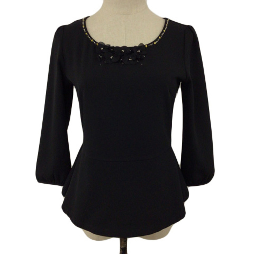 Blouse beads black Direct from Japan Secondhand