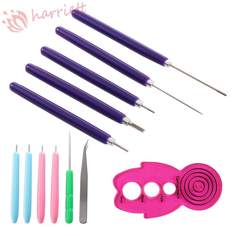 HARRIETT 12PCS Quilling Needle Kit, Quilling Slotted Pen Paper Craft Paper Quilling Tools, Paper Str