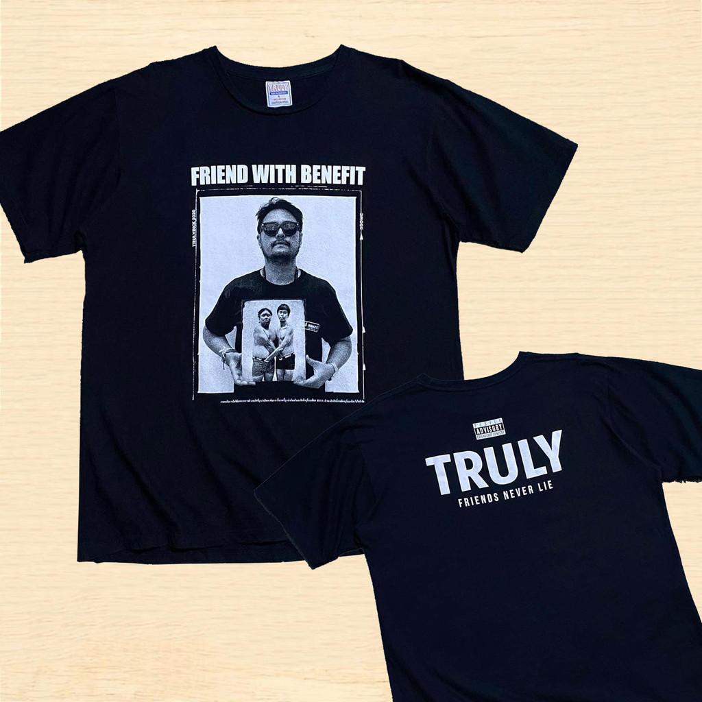 [สต๊อกพร้อมสามารถจัดส่งได้] TRULY x Taiyad FEDFE เสื้อยืดสีดํา S-3XL