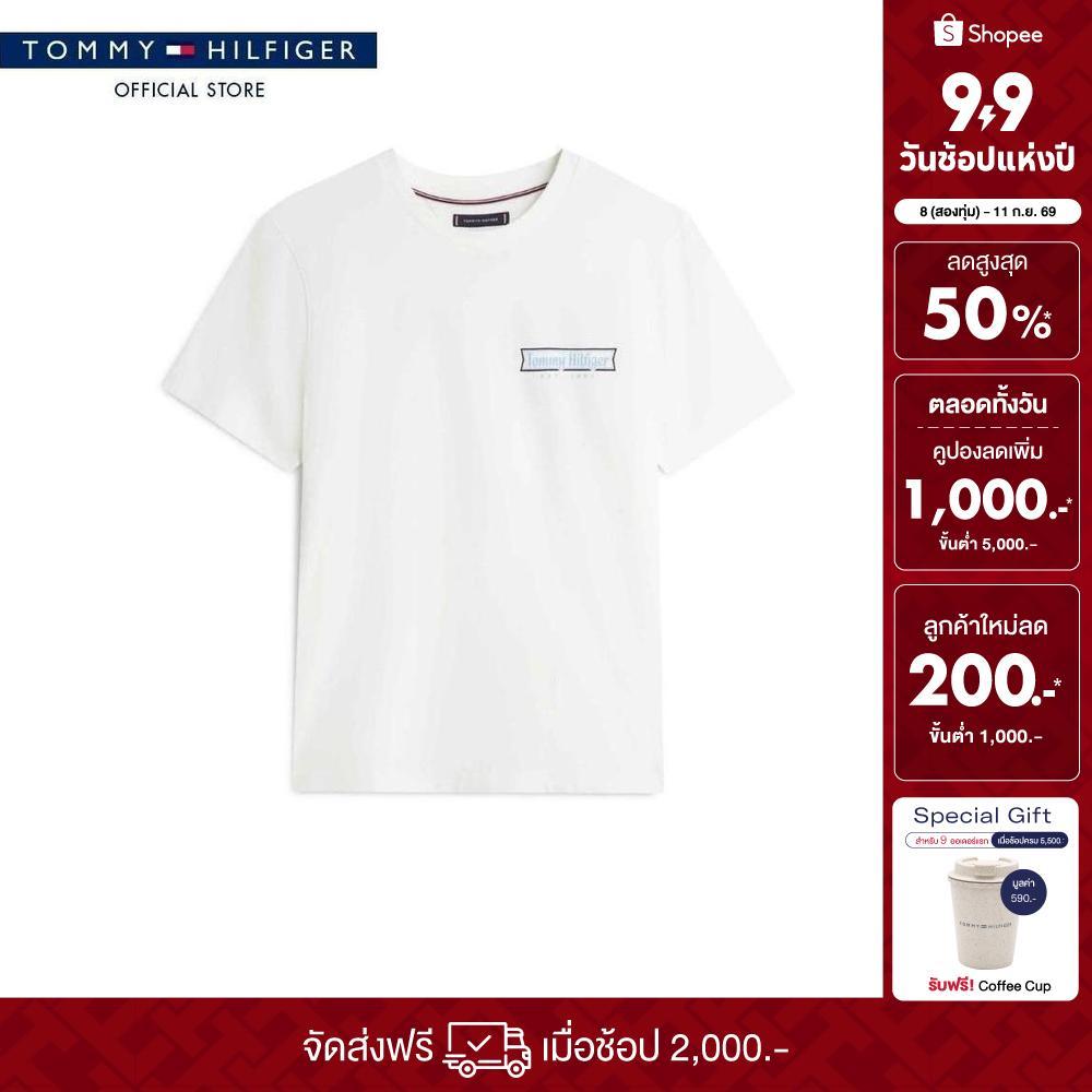 [ลดเพิ่ม 15% โค้ด 15ST19999] Tommy Hilfiger เสื้อยืด ผู้ชาย รุ่น MW0MW41465 YBL - สีขาว ทรง Regular