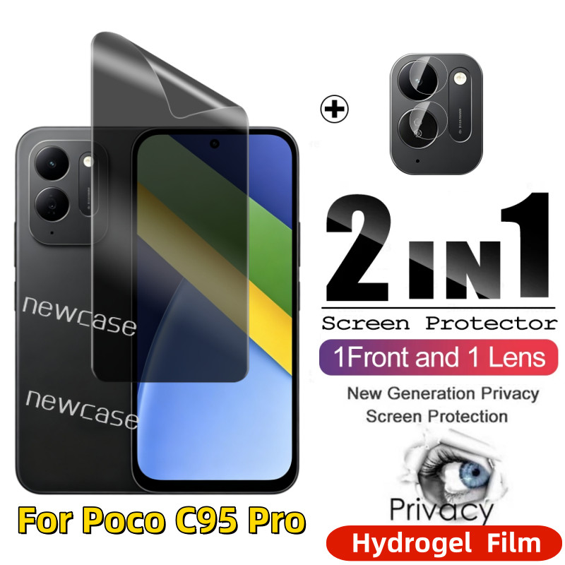 2in1 ความเป็นส่วนตัว Anti Spy ป้องกันด้านหน้า Tpu Hydrogel ฟิล์มสําหรับ Xiaomi Poco C95 Pro C95Pro 4