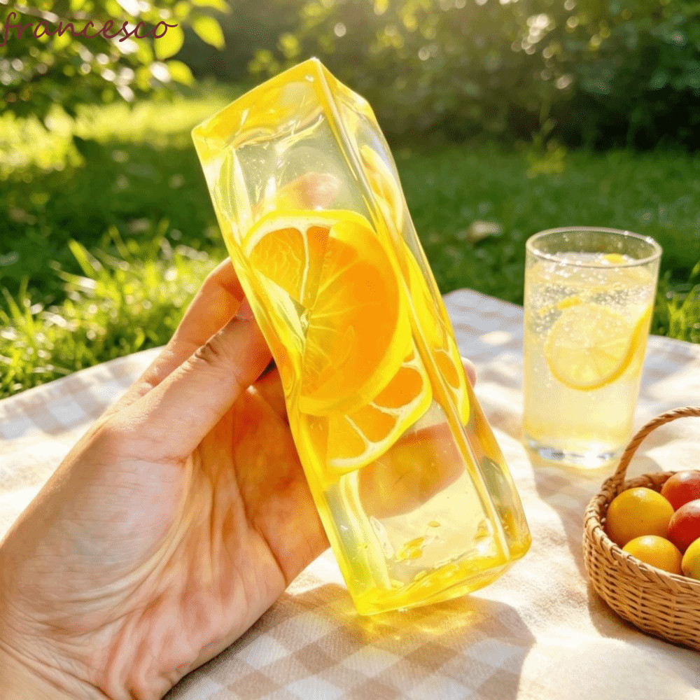 FRANCESCO Fruit Squishy Toy, Slow Rebound Transparent Fruit Ice Cube Squishy Toy, Fidget Toy ผลไม้ที