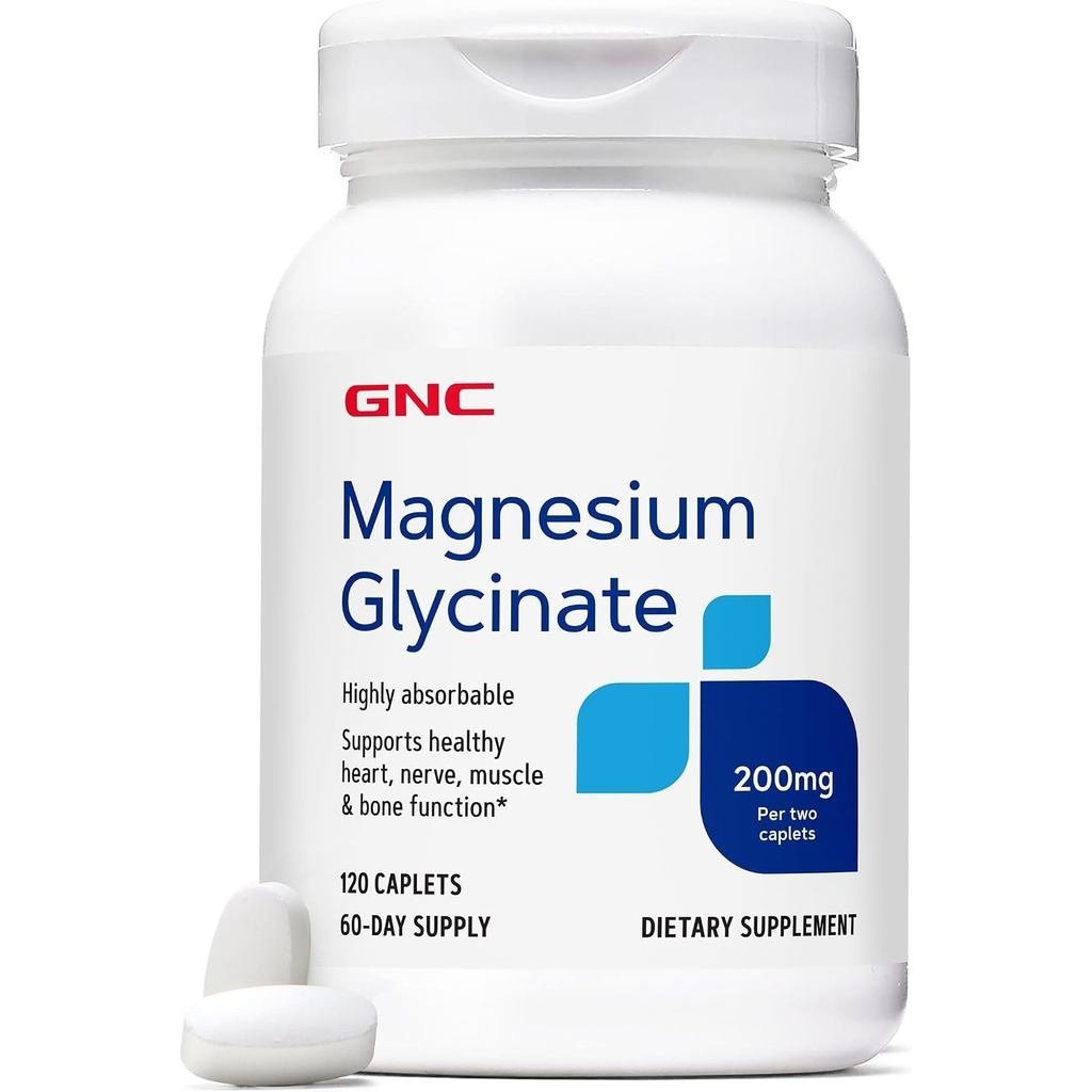 GNC Magnesium Glycinate 200mg รองรับฟังก์ชั่นหัวใจ 120 แคปซูล