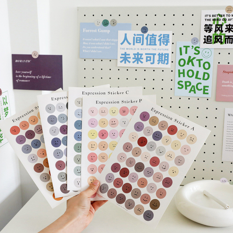 Dot Stickers Morandi Color Sealing Stickers Handbook Merchanting Salt Series Cute Mini Smiley Photo 