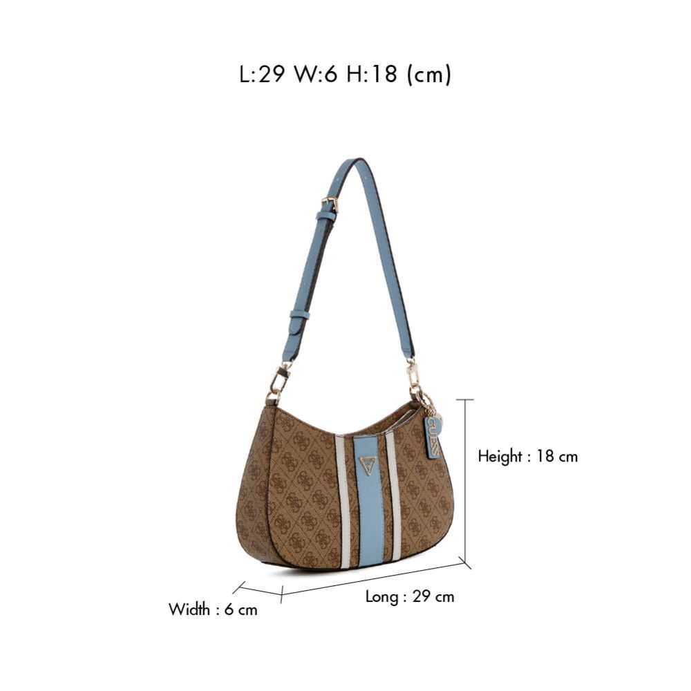GUESS حقيبة كتف NOELLE II بسحاب — أزرق — صورة 6
