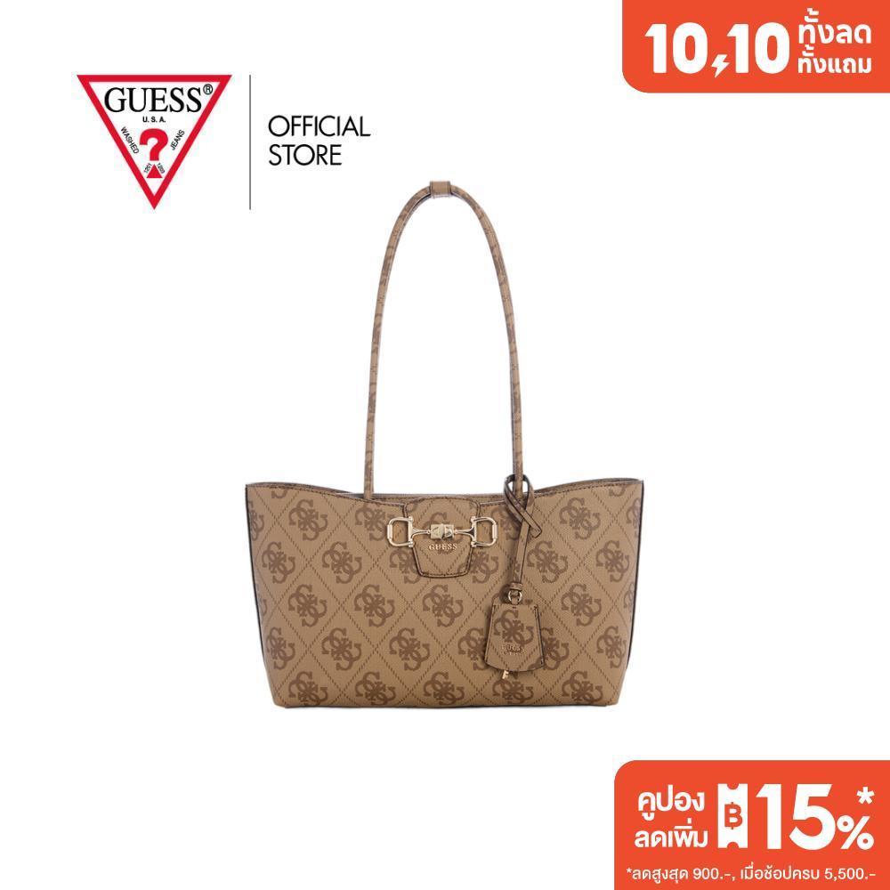 GUESS حقيبة JANIE Logo Girlfriend Carryall — بني — صورة 2