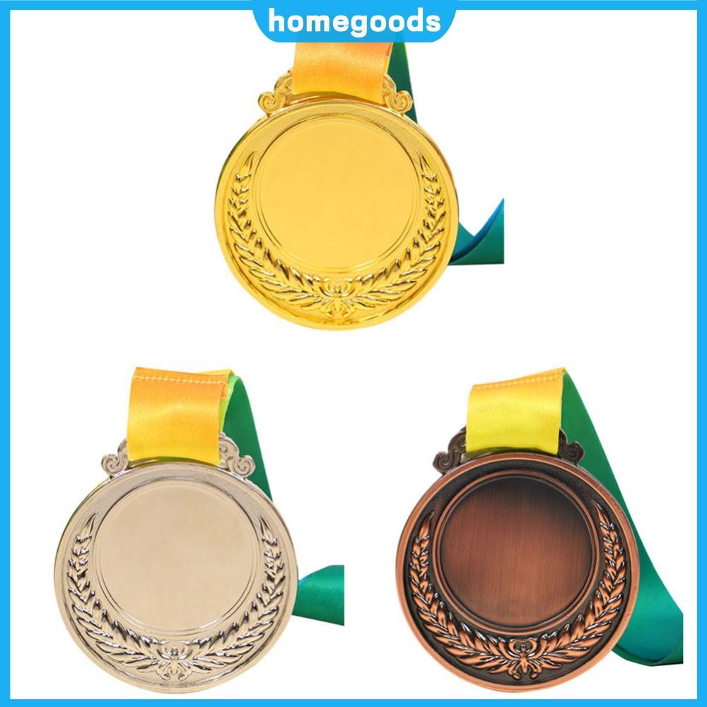 เหรียญรางวัลสีบรอนซ์เงินทอง 2 นิ้วพร้อมริบบิ้นคอ 1st 2nd 3rd รางวัลเหรียญสําหรับเด็กโรงเรียนกีฬาการป