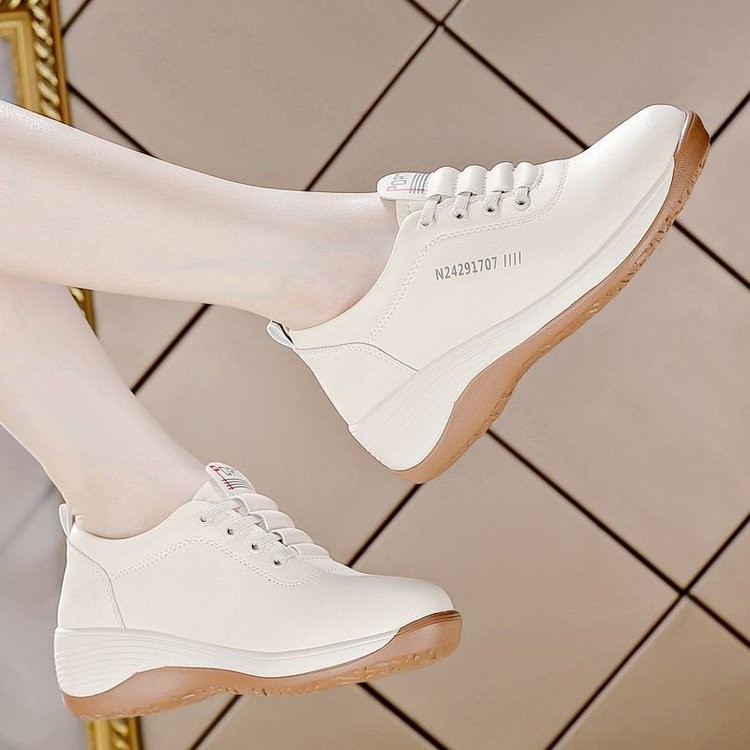 รองเท้าผ้าใบสุภาพสตรีสไตล์แฟชั่น ดีไซน์ lace-up สำหรับใส่ลำลอง พร้อมให้เลือกไซซ์ 35-40
