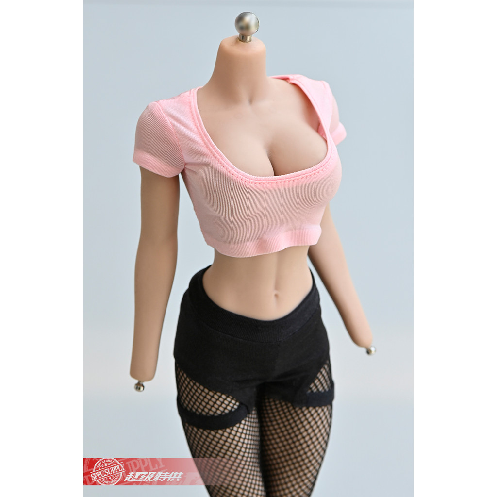 1/6 ทหารอุปกรณ์เสริมเสื้อผ้า 40 ซม. tbl ph ยางหญิงอินเทรนด์กว้างคอสั้น Waistless เสื้อยืด