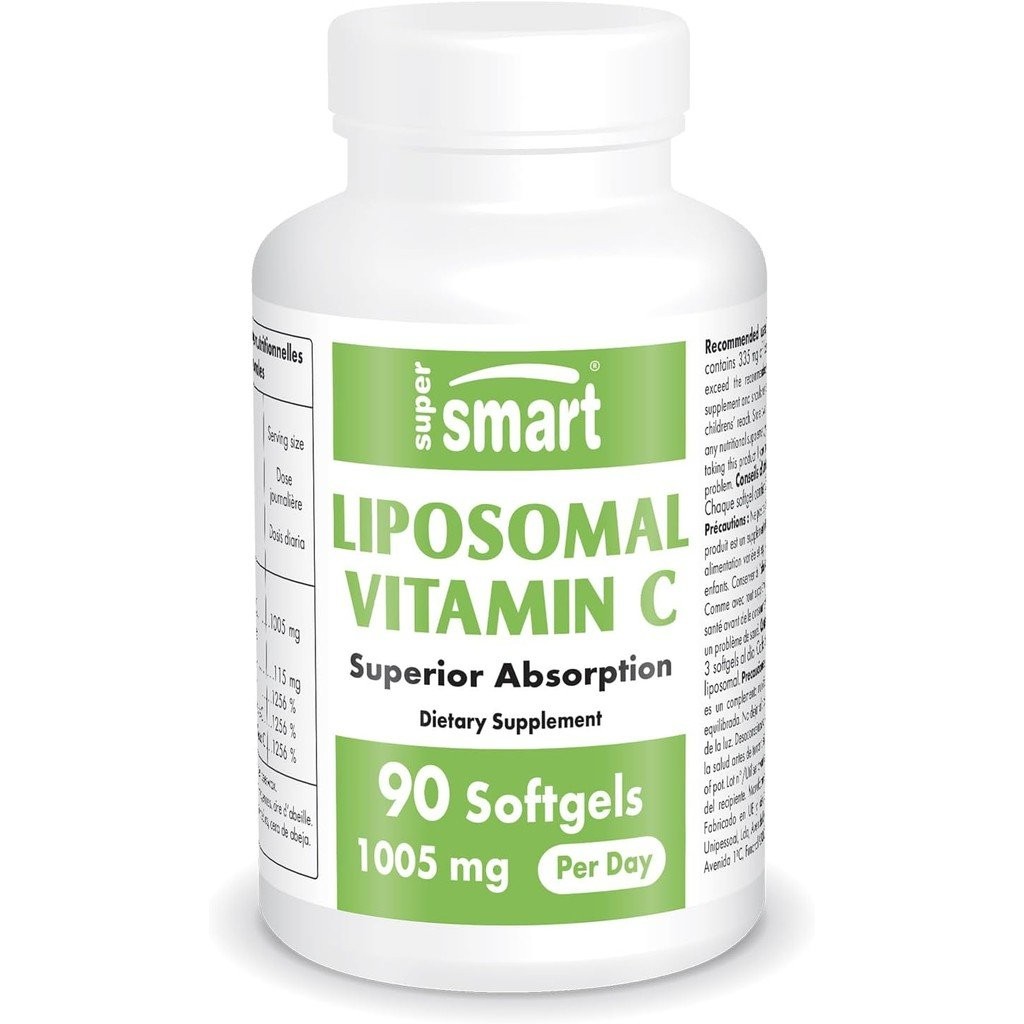 Supersmart Liposomal Vitamin C 1005mg ต่อวัน (ดูดซึมสูง) - อาหารเสริมวิตามินซีจดสิทธิบัตร - ผลิตคอลล