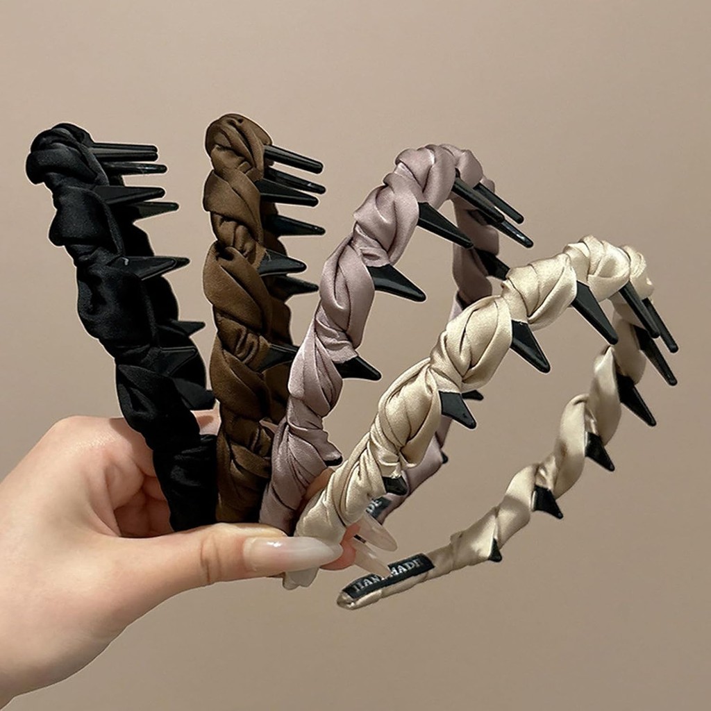 4PCS Vintage High Cranium Headband, High Cranium Headband with Teeth, Comb Headbands for Women