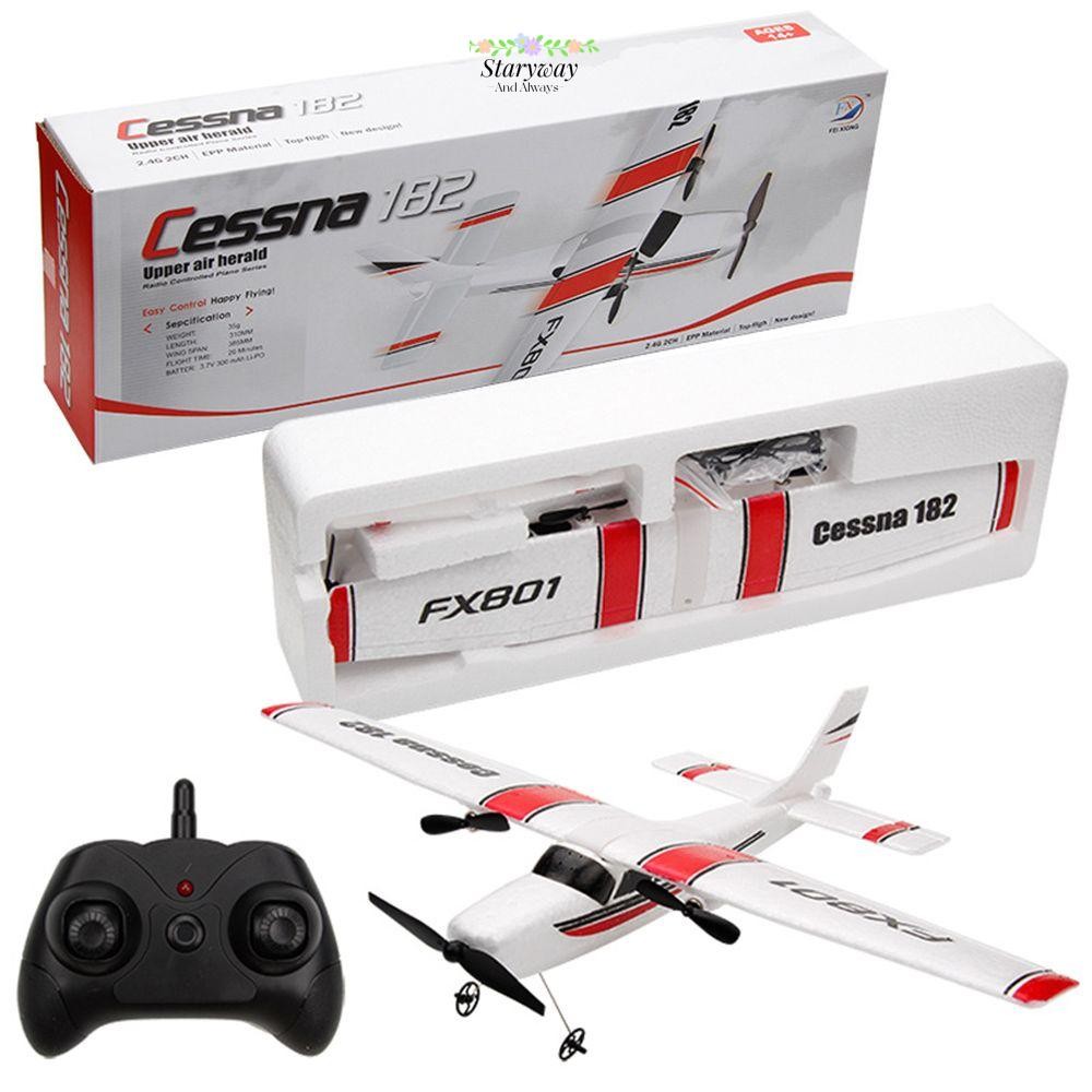 STARYSWAY สําหรับ Cessna 182 FX801 เครื่องบินของเล่น 2.4G Controller ทนต่อการตก FX801 RC เครื่องร่อน