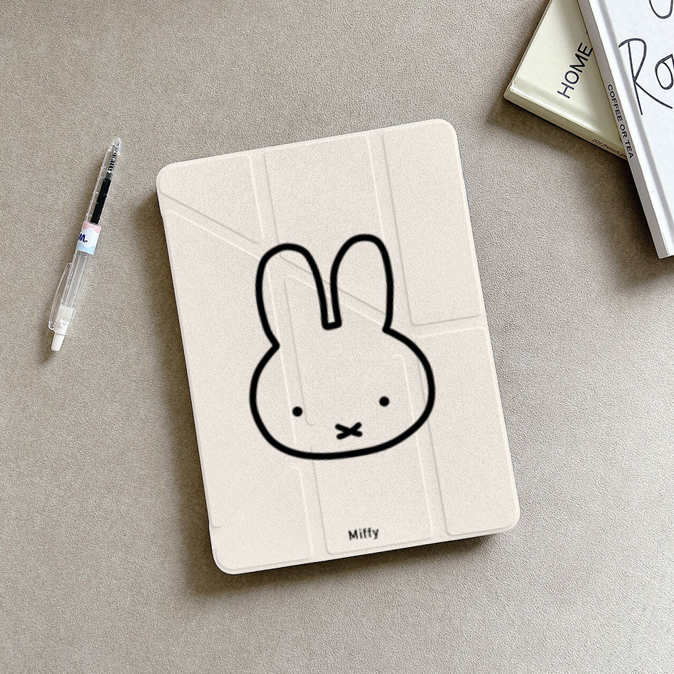 Miffy เคส iPad Y+3fold ฝาครอบป้องกัน iPad Pro 11 10.9/10.2 นิ้ว mini8 Shell air5 อะคริลิคโปร่งใส