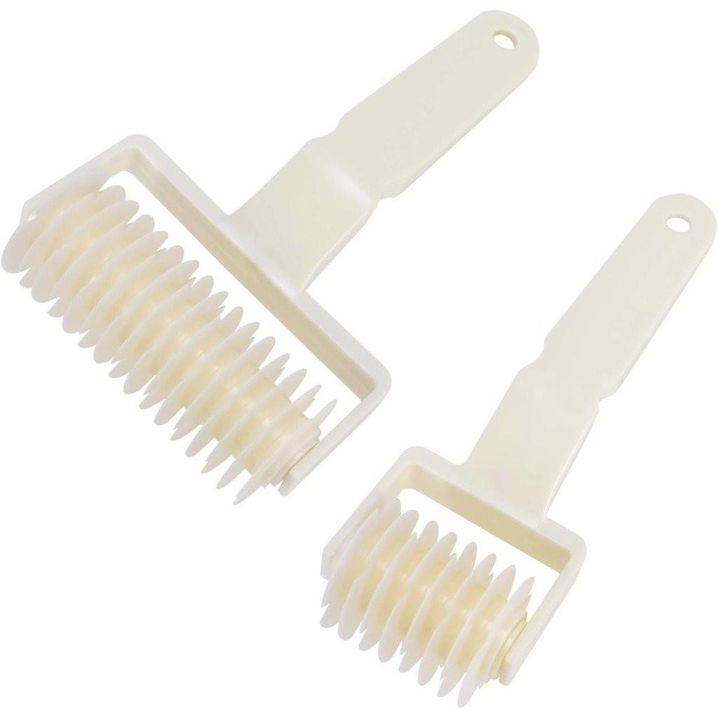 Lamoutor 2 ชิ้น Lattice Roller Cutter Pastry Cutter Roller DIY Baking เครื่องมือสําหรับ Dought คุกกี