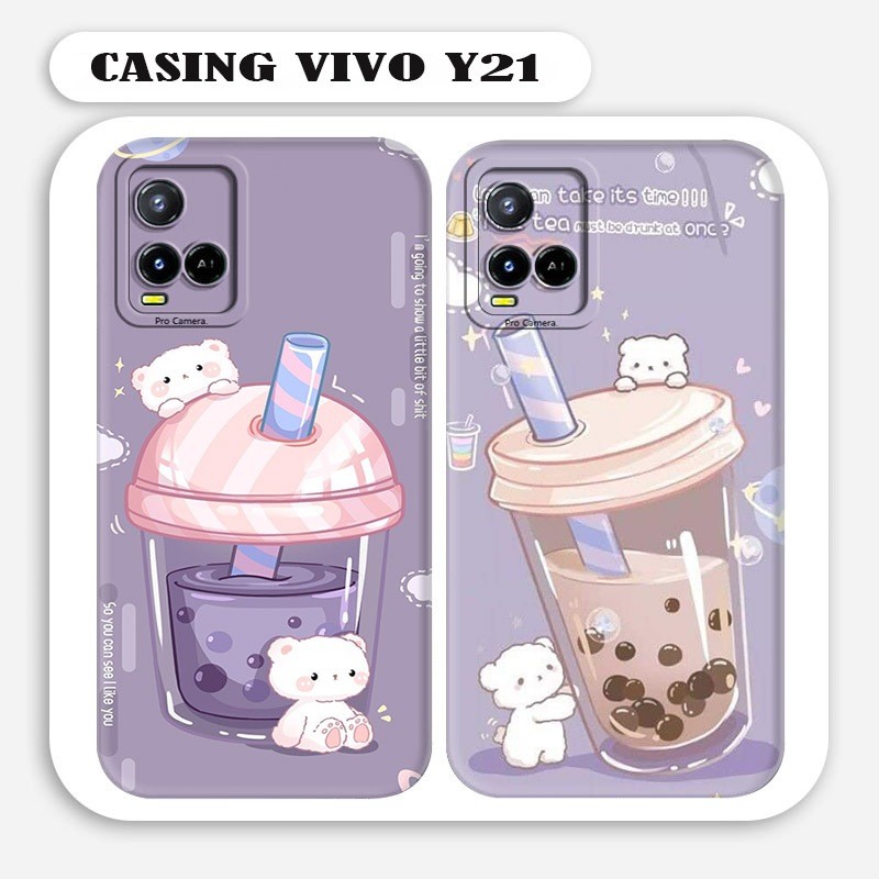 HP Custom Softcase Vivo Y21 / Y21S / Y21A / Y33S / Y21T น่ารัก Boba เคสโทรศัพท์น่ารักล่าสุดเคสโทรศัพ