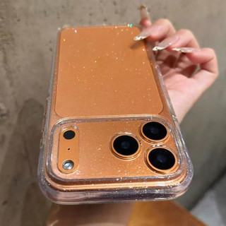 โปร่งใสGlitter Softเคสโทรศัพท์สําหรับIPhone 17 16 Pro Max 17Air 16 15 14 13 12 11 ปลอกกันกระแทก