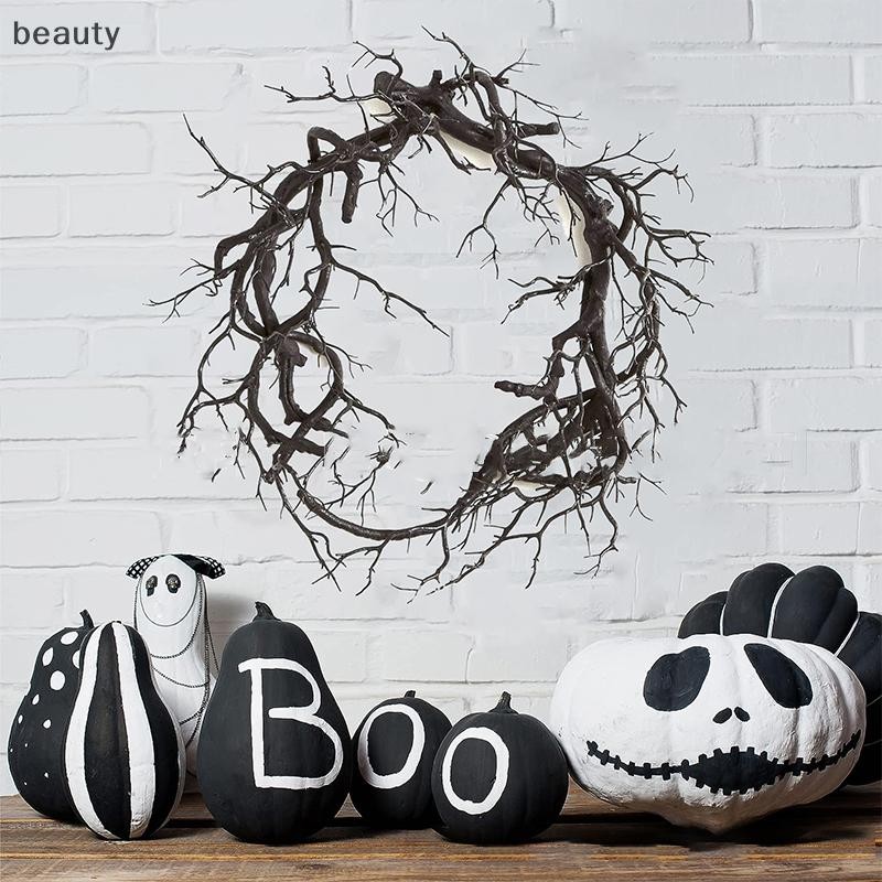 [ความงาม] Stained Glass Cat ฮาโลวีน Night Garland เทศกาลเลียนแบบเหี่ยว Vine Tree Garland ck Popcorn 